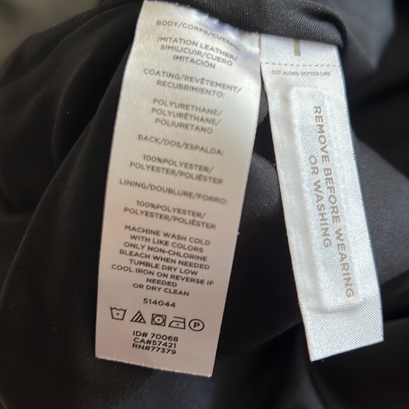 Ann Taylor black imitation leather short sleeved dress - Picture 7 of 7